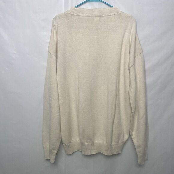 Vintage Andrew Rohan Cincinnati Reds V Neck Mlb Sweater Size 2XL  USA Cream - Picture 4 of 11